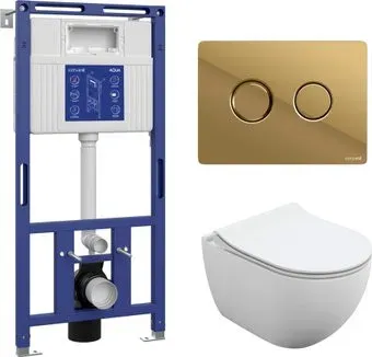 Cersanit Brasko Slim 64824 + Aqua 50 68178 +Accento Circle для Aqua 69083 (кнопка золото глянец)