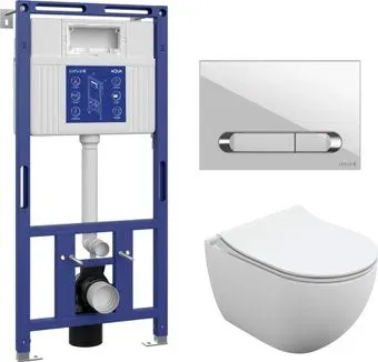 Cersanit Brasko Slim 64824 + Aqua Prime М 50 68179 с кноп. Estetica 64111 (кнопка белый/хром глянец)