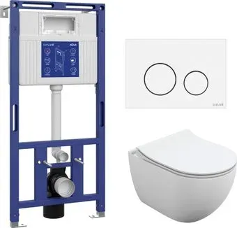 Cersanit Brasko Slim 64824 + Aqua Prime М 50 68179 с кнопкой Twins 63526 (кнопка белый)