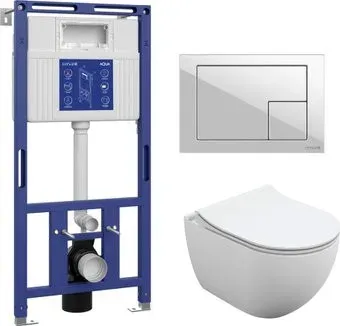 Cersanit Brasko Slim 64824 + Aqua Prime М 50 68179 с кнопкой Corner 64077 (кнопка белый)