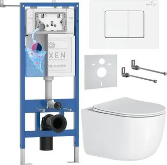 Roxen Vortex Tornado в комплекте с инсталляцией StounFix Dual Fresh 6 в 1 868634 (кнопка: брашированное золото матовая)
