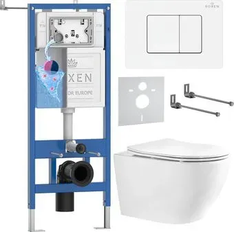 Roxen Antares Tornado Long в комплекте с инсталляцией StounFix Dual Fresh 6 в 1 868457 (кнопка: белый глянцевая)