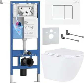 Roxen Antares в комплекте с инсталляцией StounFix Dual Fresh 6 в 1 868638 (кнопка: брашированное золото матовая)