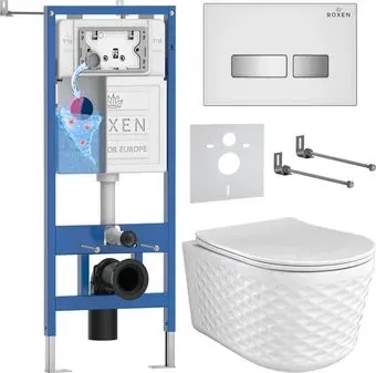 Roxen Vine Tornado в комплекте с инсталляцией StounFix Dual Fresh 6 в 1 979024 (кнопка: белый глянцевый)