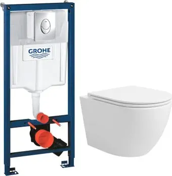 Lauter Vortex 2110830 + GROHE Rapid SL 38721001 с кнопкой (овальная, хром)