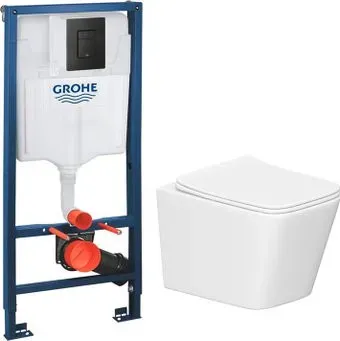 Lauter Square 214903 + GROHE Solido 38811KF0 (прямоугольная, черный)