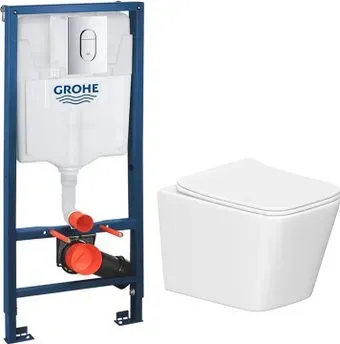 Lauter Square 214903 + GROHE Rapid SL 39504000 (округлая, хром)