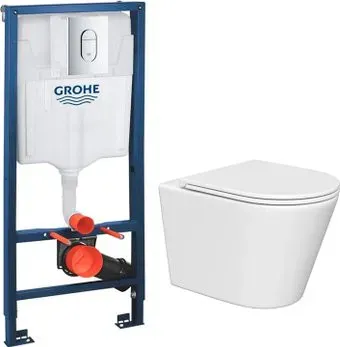 Lauter Longer 2110822 + GROHE Rapid SL 39504000 с кнопкой (круглая, хром)