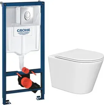 Lauter Longer 2110822 + GROHE Rapid SL 38721001 с кнопкой (овальная, хром)