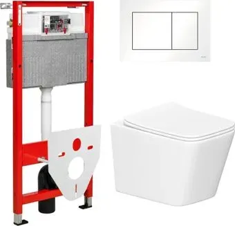 Lauter Square 214903 + TECE Kit 9400413 с кнопкой (белый)