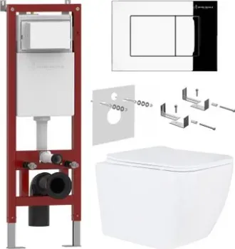 Roxen Cube в комплекте с инсталляцией Asten Readle Zentralmodul AR0601-135CH с кнопкой (хром глянец)
