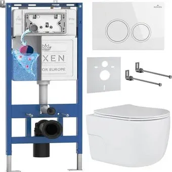 Roxen Porto One Rimless 6 в 1 StounFix Dual Fresh 505547 (кнопка: белый глянец)
