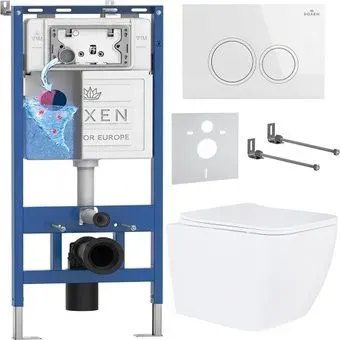 Roxen Cube One Rimless 6 в 1 StounFix Dual Fresh 503394 (кнопка: белый глянец)
