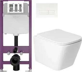 Saniteco KW-9004W + Triton Pro EVO815N (с кнопкой белый, матовый)