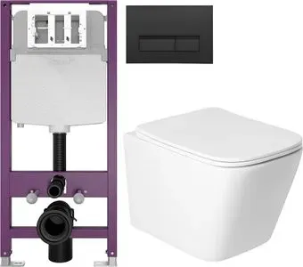 Saniteco KW-9004W + Triton Pro EVO815N (с кнопкой черный, матовый)