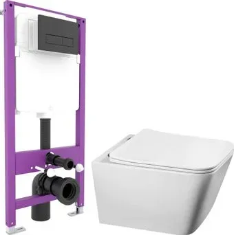 Saniteco Tornado KW-9004WT + Triton Pro EVO815N (с кнопкой черный, матовый)