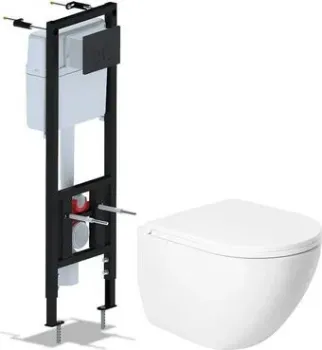 Saniteco KW-9003W Single (безободковый) + Ани Пласт WCP4133