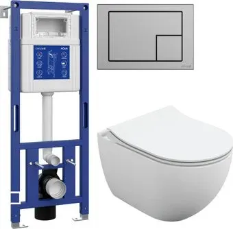 Cersanit Brasko Slim 64824 + Aqua M 40 68177 с кнопкой Corner 64107 (кнопка хром матовый)