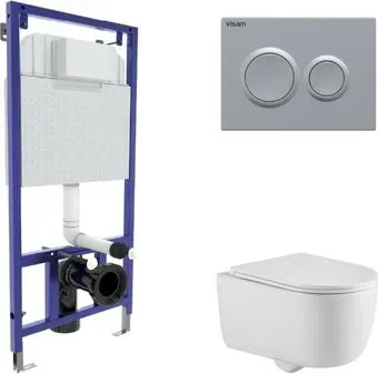 Berges Wasserhaus Tornas Rimless + Visam Slim 525 EX-043414 (с кнопкой, с сиденьем)