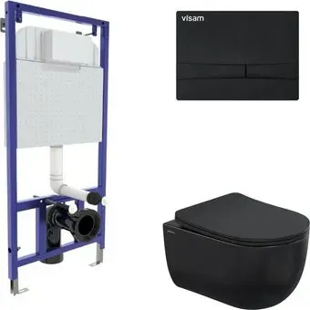 Berges Wasserhaus Ventas Black Rimless + Visam Slim 525 EX-043326 (с сиденьем)