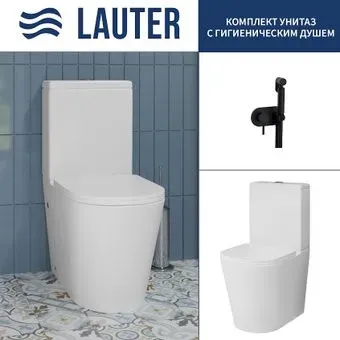 Lauter W76 P-TRAP 21122761 + гигиенический душ Mist 21TZ222MB (горизонтальный выпуск)