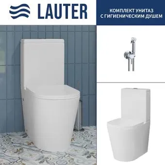 Lauter W76 P-TRAP 21122761 + гигиенический душ Jet 21TZ231CH (горизонтальный выпуск)