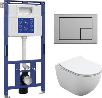 Cersanit Brasko Slim 64824 + Aqua Prime М 50 68179 с кнопкой Corner 64107 (кнопка хром матовый)