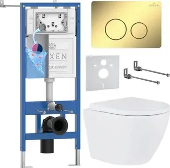Roxen Antares Tornado в комплекте с инсталляцией StounFix Dual Fresh 6 в 1 868580 (кнопка: сатин матовая)
