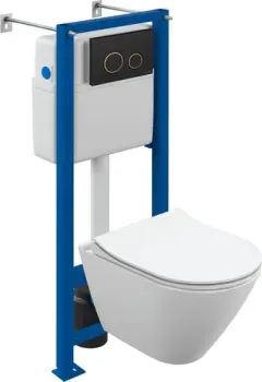 Cersanit City Smart CO DPL EO Slim (с кнопкой Twins 63534 черный/золото)