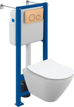 Cersanit City Smart CO DPL EO Slim (с кнопкой Twins 63524 золото матовый)