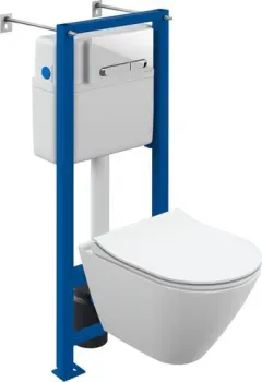 Cersanit City Smart CO DPL EO Slim (с кнопкой Estetica 64111 белый/хром)