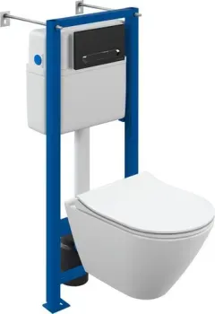 Cersanit City Smart CO DPL EO Slim (с кнопкой Estetica 64112 черный/хром)