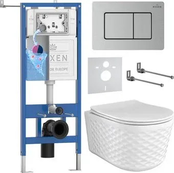 Roxen Vine Tornado в комплекте с инсталляцией StounFix Dual Fresh 6 в 1 979023 (кнопка: сатин)