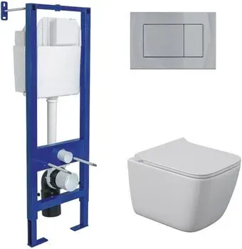 Berges Wasserhaus Quattro S Rimless 043364 (с сиденьем и кнопкой смыва)
