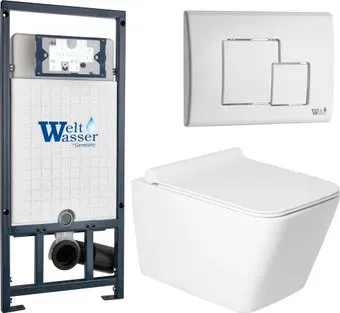 Saniteco KW-9004W в комплекте с инсталляцией + Marberg 507 SE GL-WT + Marberg 507