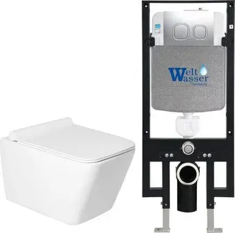 Saniteco KW-9004W в комплекте с инсталляцией + 497 + RD-CR