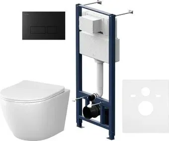 AM.PM Pro S IS47038.801900 (черный матовый, с сиденьем и кнопкой смыва)