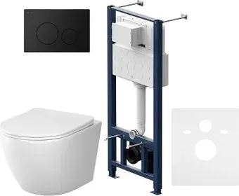 AM.PM Pro L IS49038.801900 (черный матовый, с сиденьеми кнопкой смыва)