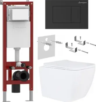 Roxen Cube в комплекте с инсталляцией Asten Readle Zentralmodul AR0601-135B с черной матовой кнопкой