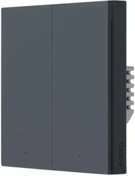 Aqara Smart Wall Switch H1 двухклавишный без нейтрали (графит)