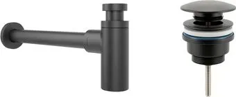 Wellsee Drainage System 182105003 (сифон, донный клапан, матовый черный)