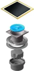Pestan Confluo Standard Vertical Black Glass Gold