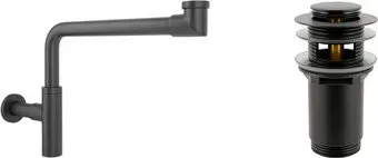 Wellsee Drainage System 182125001 (сифон, донный клапан, матовый черный)