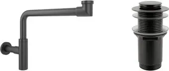 Wellsee Drainage System 182125002 (сифон, донный клапан, матовый черный)