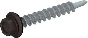 Starfix Кровельный по металлу 4.8x19 шайба с прокл. PT3 SMC2-22690-250 (250шт, оцинкованный, RAL 8019 серо-коричневый)