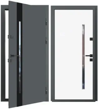Guard Inox Black 2 96x205 (правая, Ral 7016/экосатин белый)