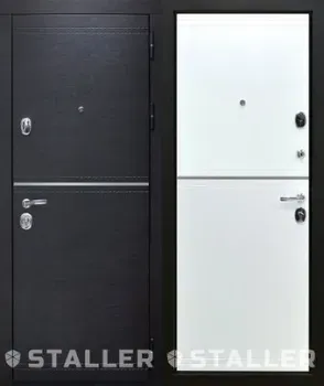 Сталлер Милена 205x96L (венге черный/кожа белая)