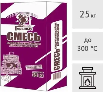 Горыныч Смесь кладочная жаростойкая для наружных работ (25 кг)