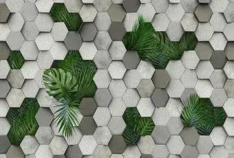 Vimala 3D Шестиугольники и листья пальмы 270x400