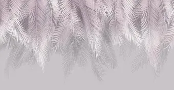Mio Tesoro Пальмовые листья с оттенком пудра/серый (500x260)